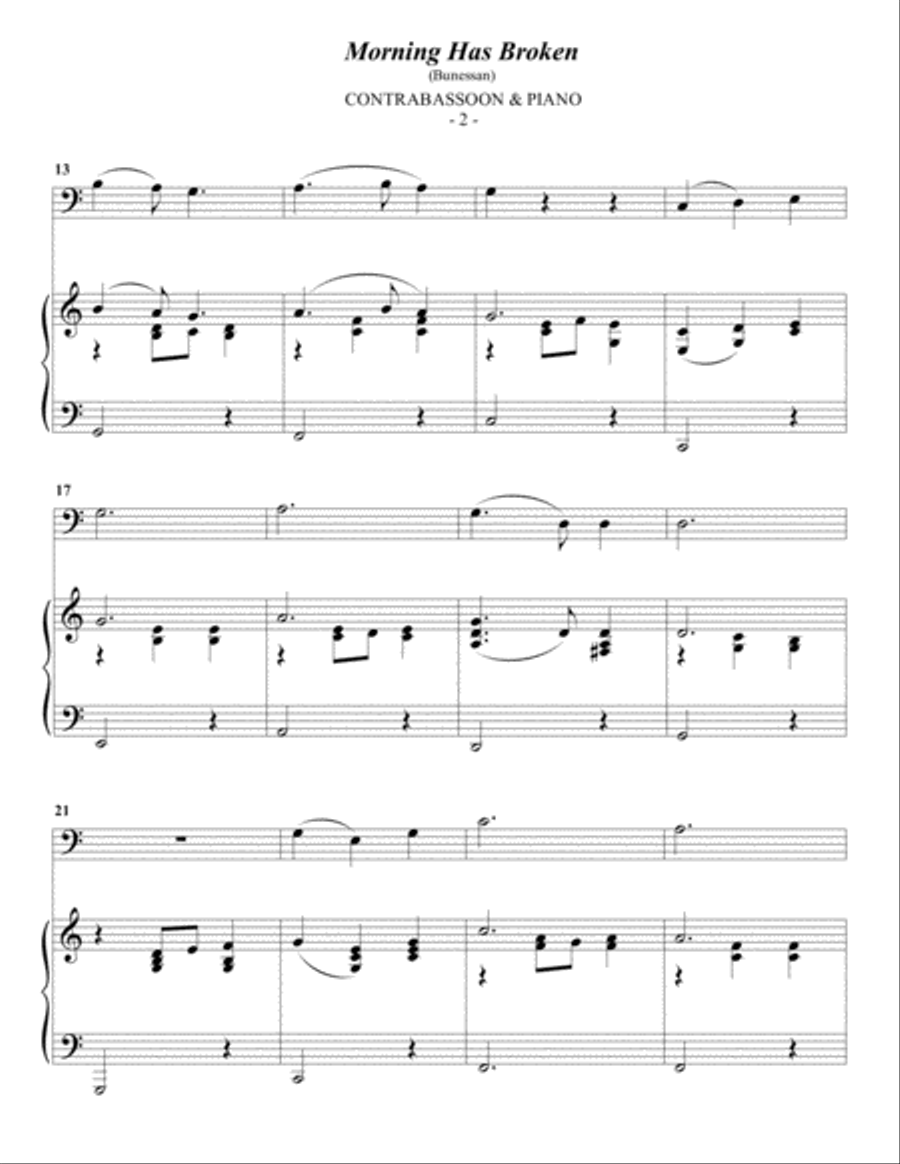 Morning Has Broken Bassoon scores gallery preview page 2