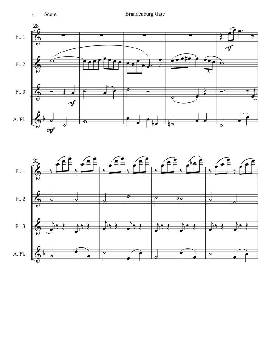 Brandenburg Gate Woodwind Quartet scores gallery preview page 5