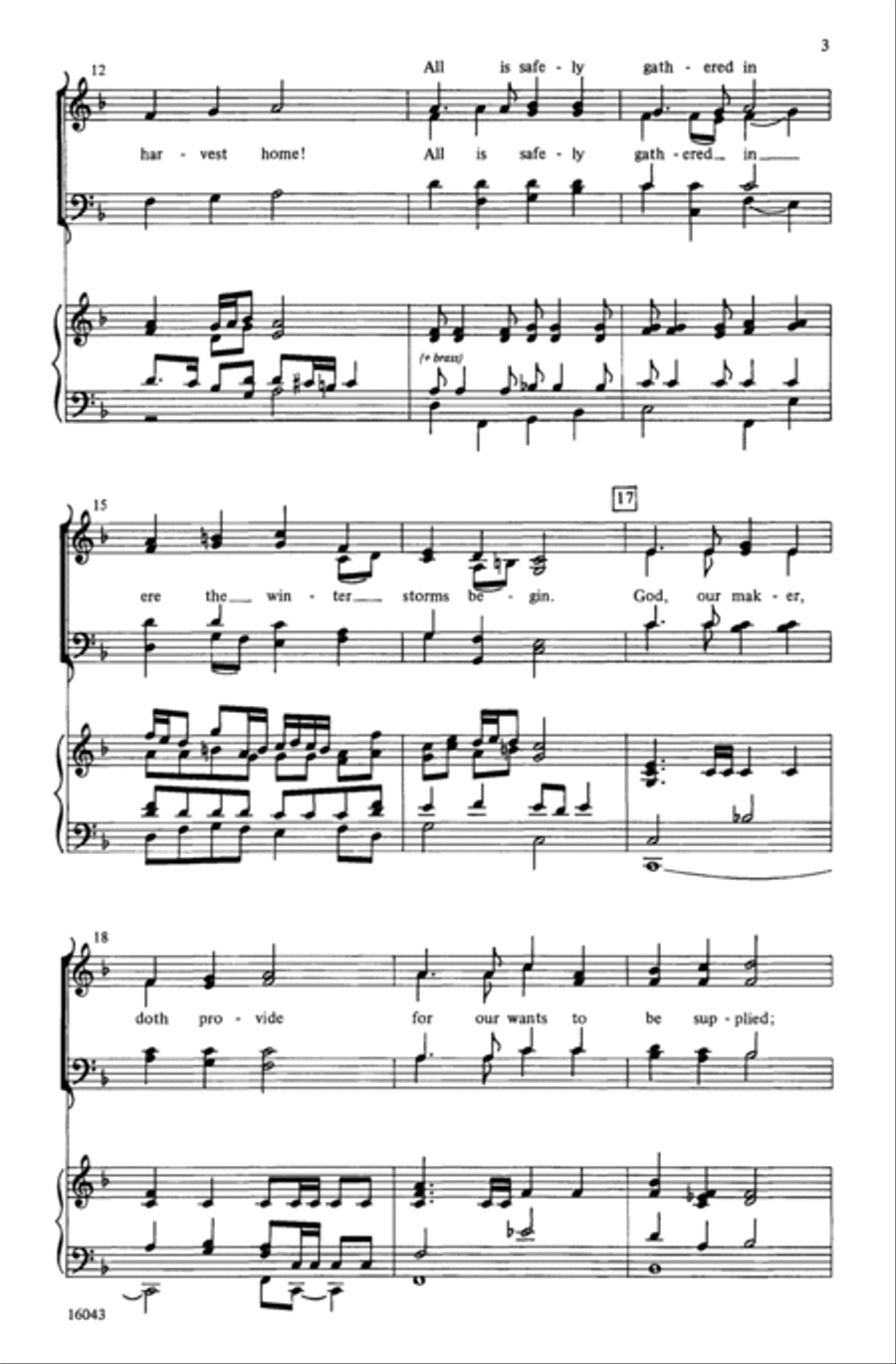 Come, Ye Thankful People, Come 4-Part scores gallery preview page 3
