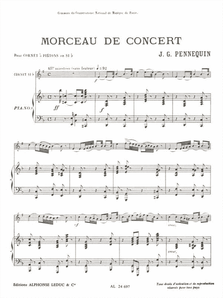 Morceau De Concert (cornet And Piano)