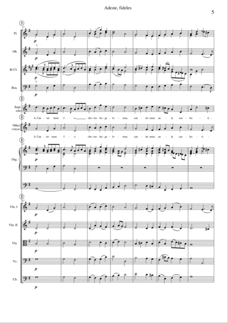 Adeste fideles (O come all ye faithful) Choir scores gallery preview page 5