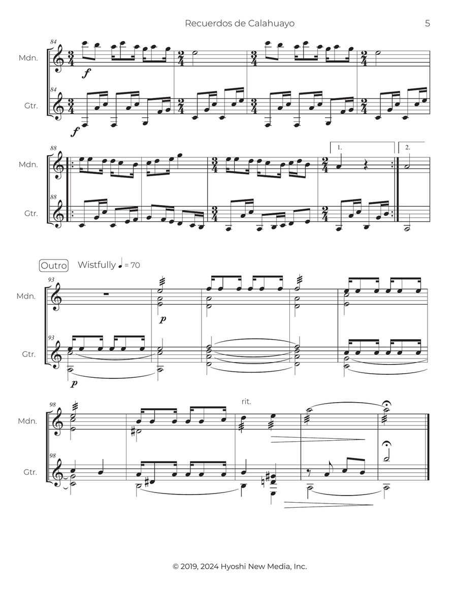 Recuerdos de Calahuayo Chamber Music scores gallery preview page 6