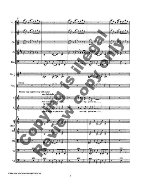 Songs for Women's Voices: 1. Women Should Be Pedestals (Orchestra Score)
