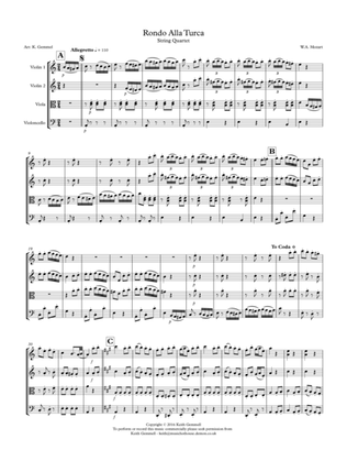 Rondo Alla Turka: String Quartet