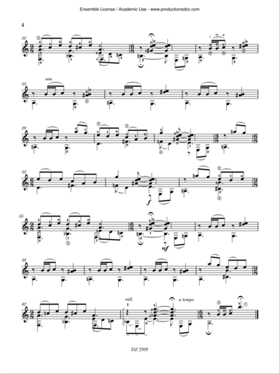 Six Studies Classical Guitar scores gallery preview page 4
