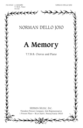 Book cover for A Memory