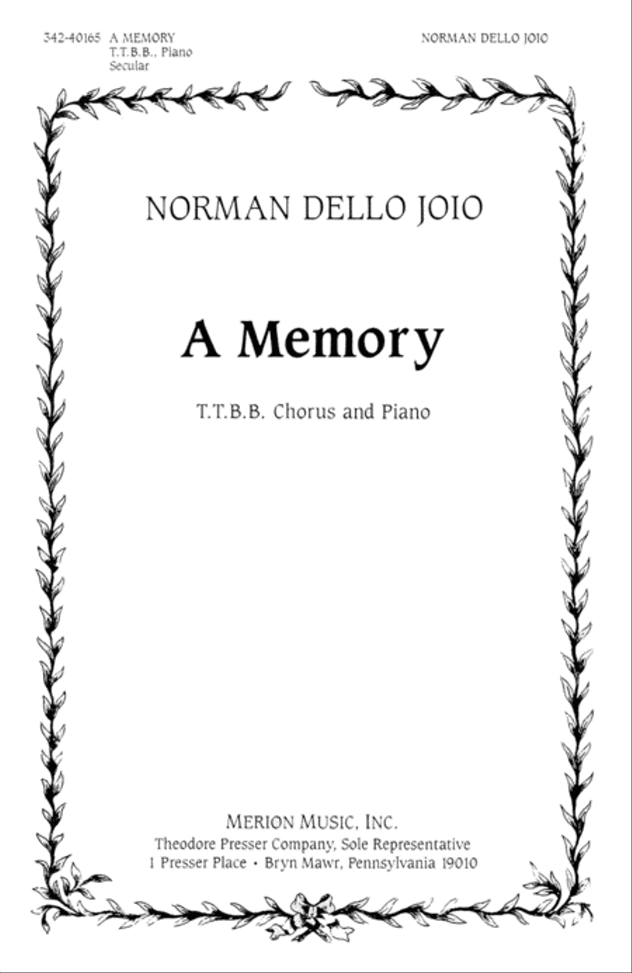 A Memory A Memory TTBB scores gallery preview page 1