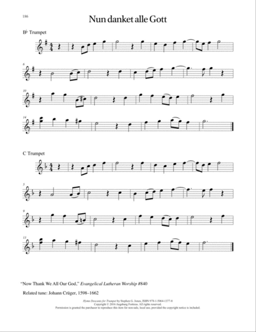Hymn Descants for Trumpet C Trumpet scores gallery preview page 187