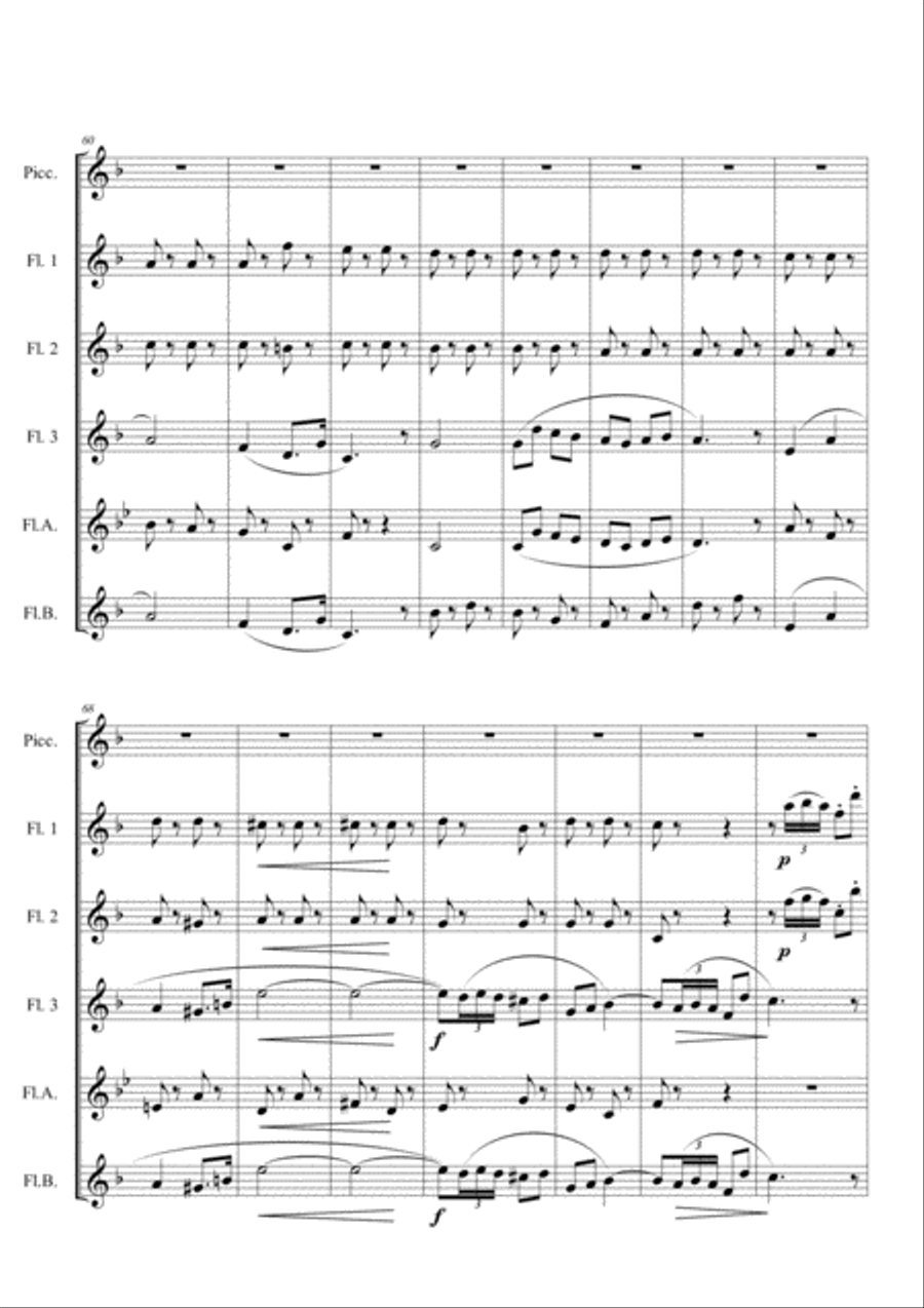 CARMEN PRELUDE for flute choir Flute Choir scores gallery preview page 6
