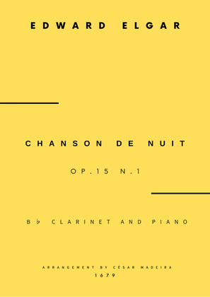 Chanson De Nuit, Op.15 No.1 - Bb Clarinet and Piano (Full Score and Parts)