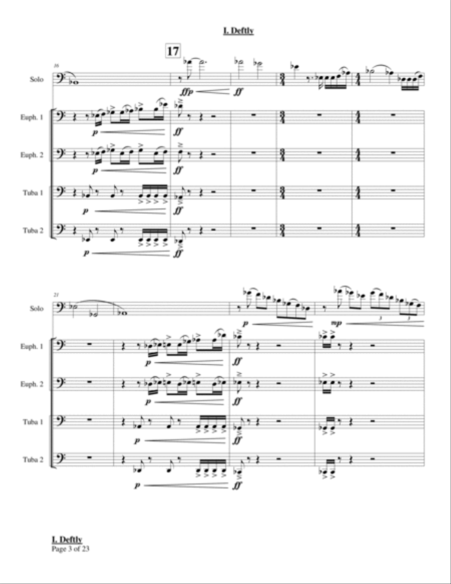 Concerto for Euphonium and Tuba-Euphonium Quartet Brass Quartet scores gallery preview page 5