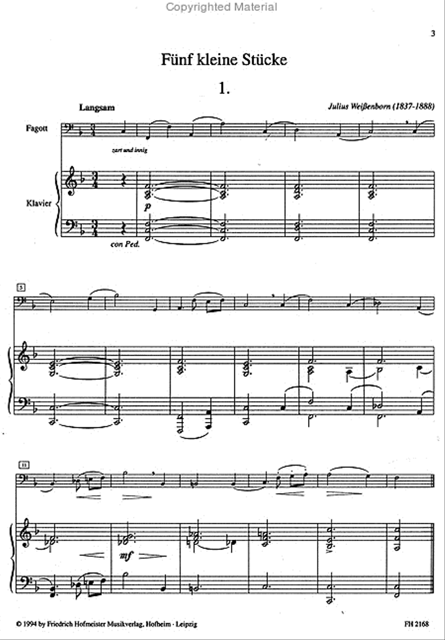 5 kleine Stücke Bassoon scores gallery preview page 2