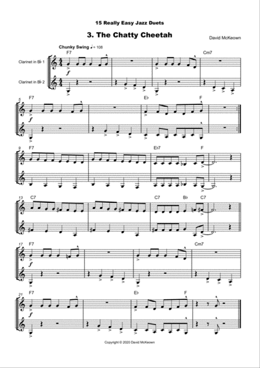 15 Really Easy Jazz Duets for Clarinet Duet Clarinet Duet scores gallery preview page 4