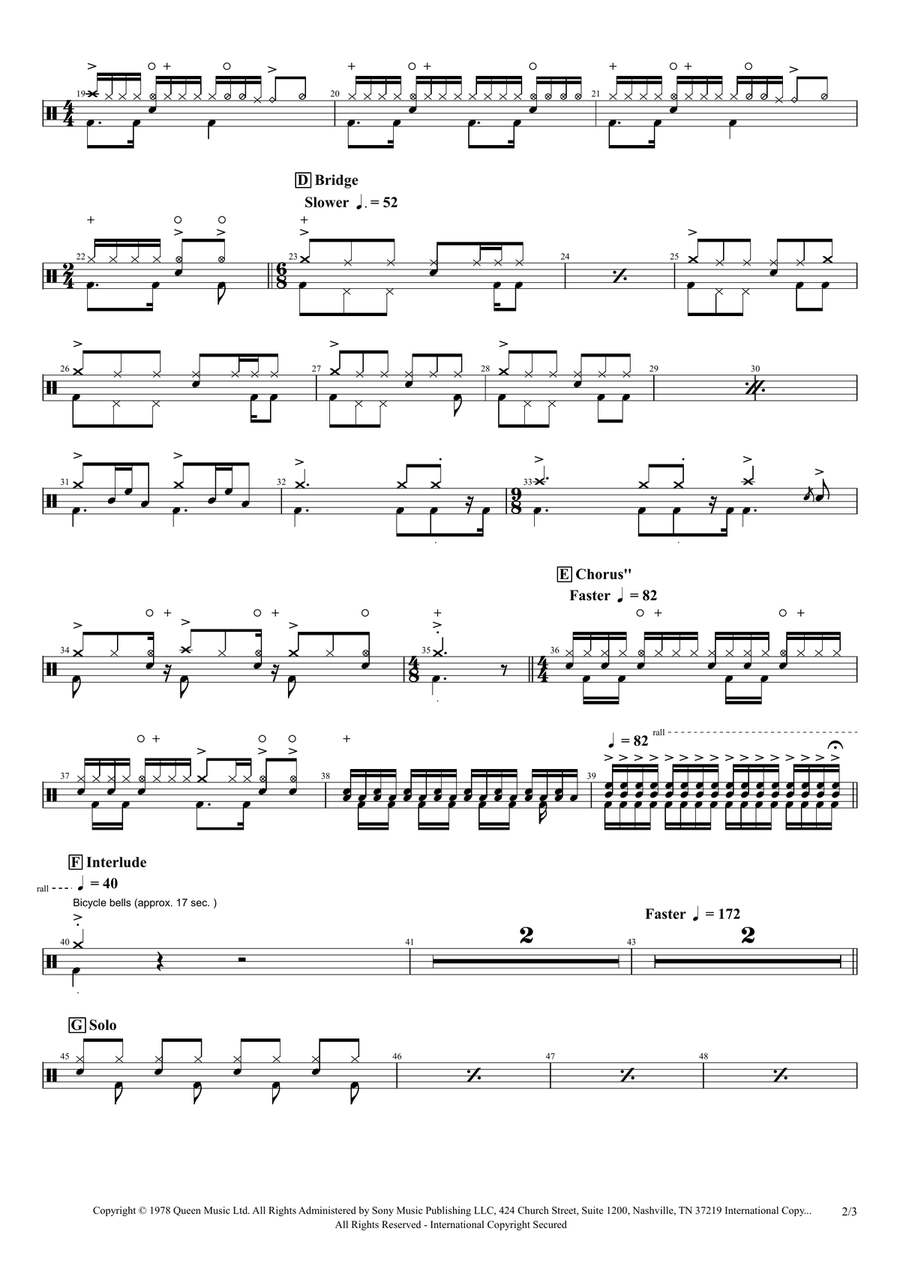 Bicycle Race Drum Set scores gallery preview page 2
