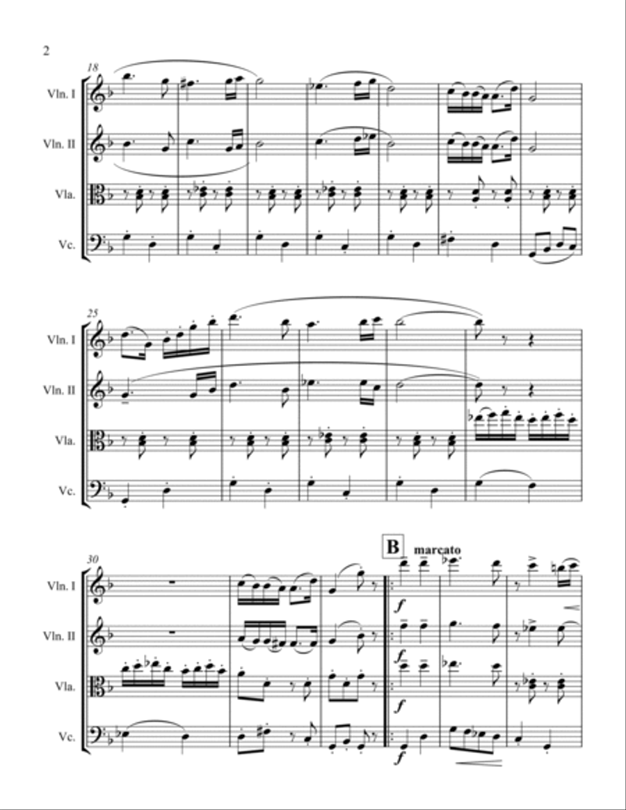 Hungarian Dance No. 5 by J. Brahms for String Quartet String Quartet scores gallery preview page 2