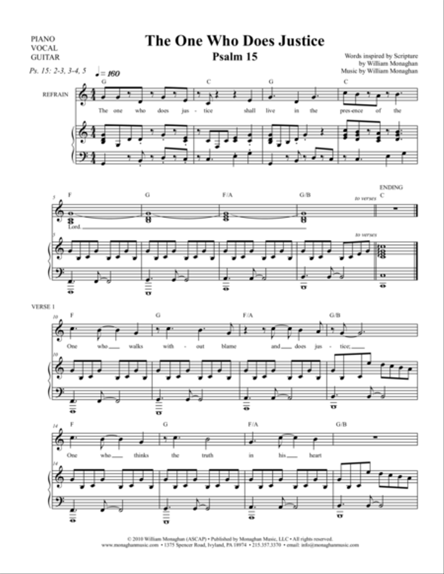 The One Who Does Justice (Psalm 15) Guitar scores gallery preview page 1
