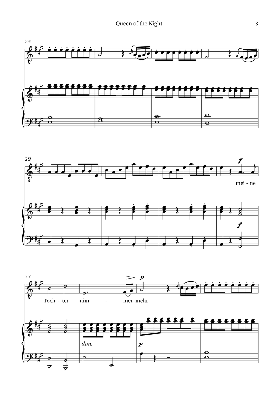 Queen of the Night (aria) - for TENOR in F# minor Chamber Music scores gallery preview page 3