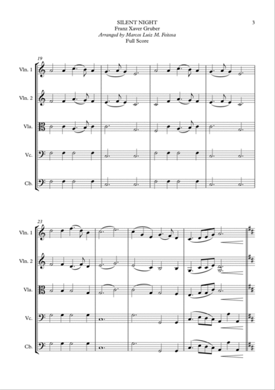 Silent Night - String Ensemble Cello scores gallery preview page 5