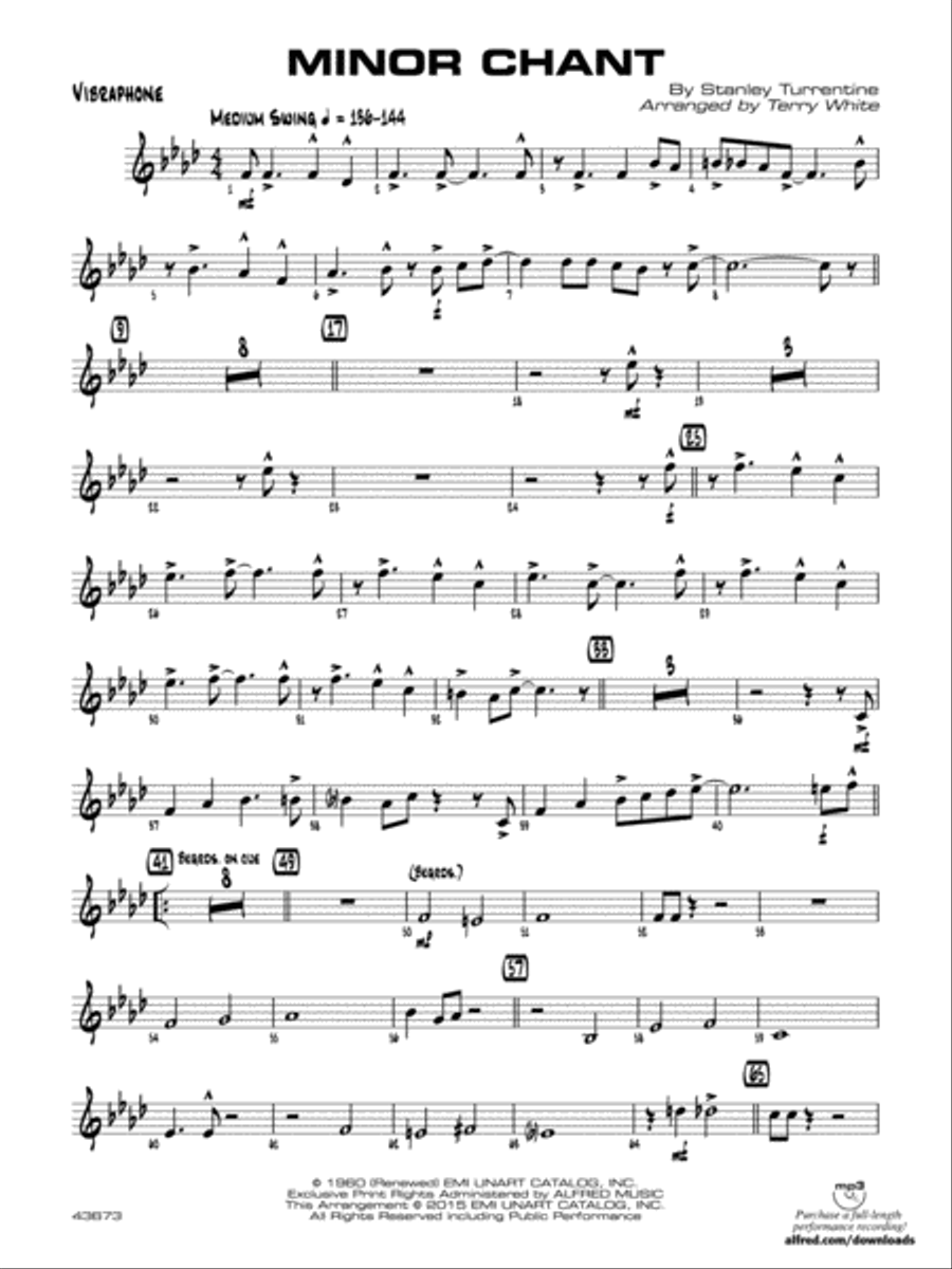 Minor Chant: Vibraphone Jazz Ensemble scores gallery preview page 1