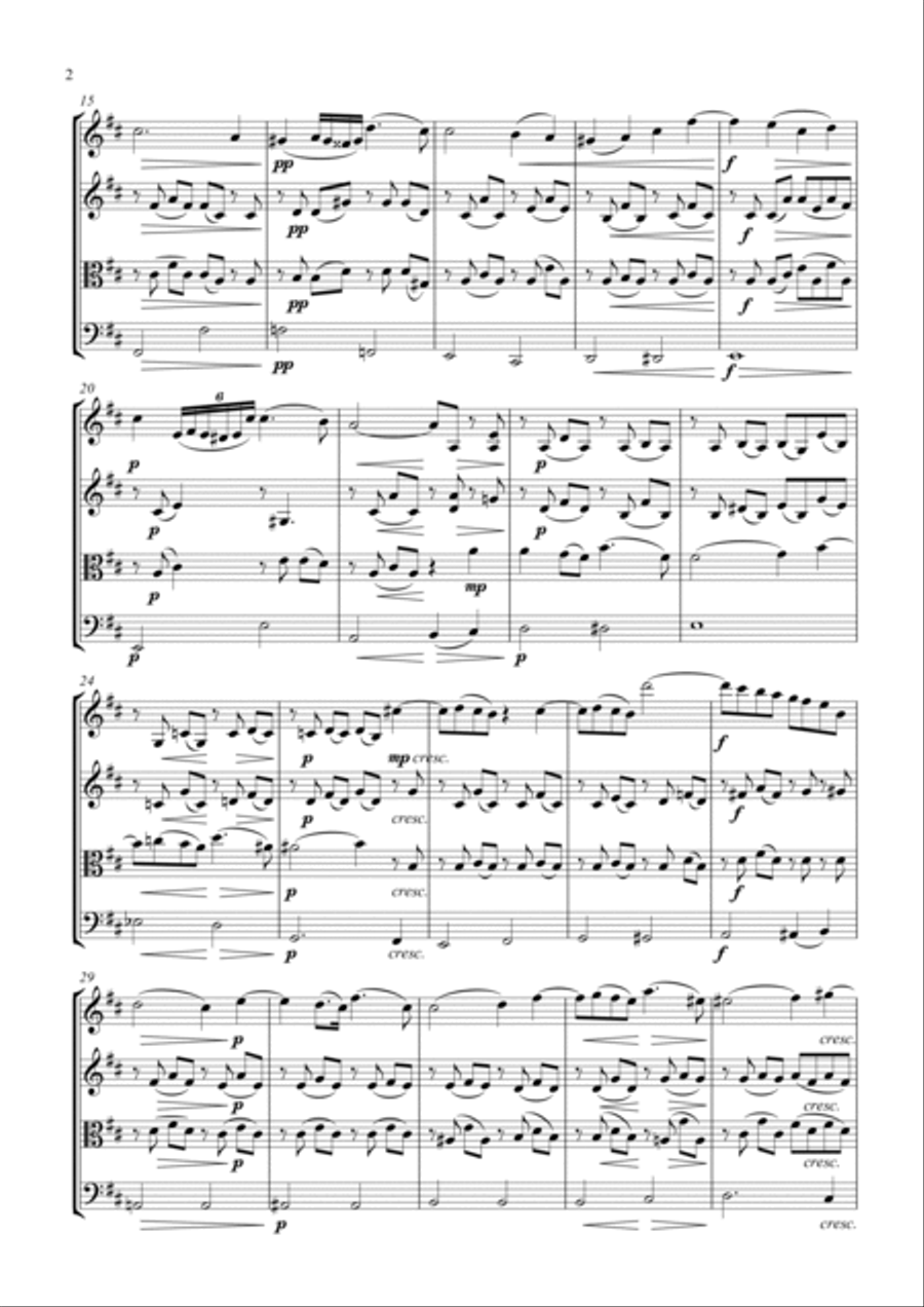 Cavatina for String Quartet String Quartet scores gallery preview page 2