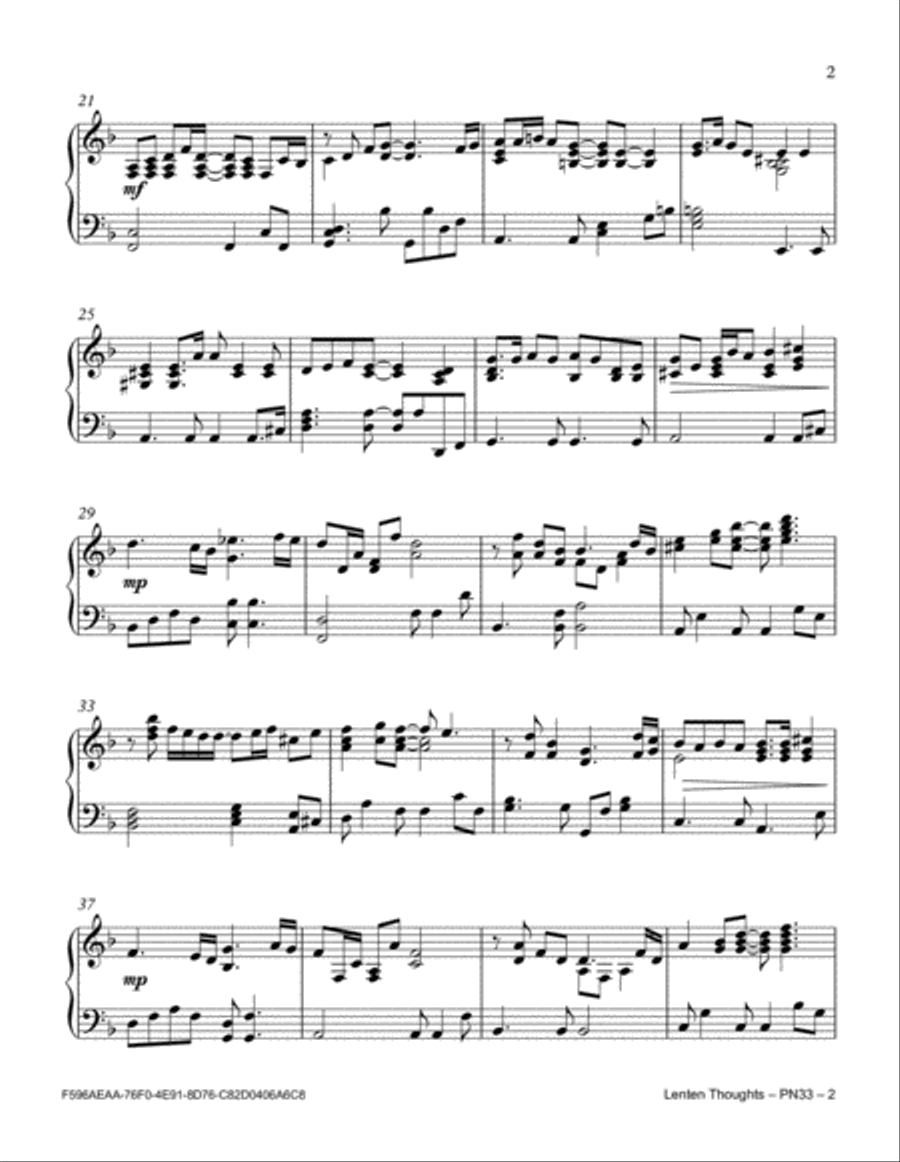 Lenten Thoughts Lenten Thoughts Piano Solo scores gallery preview page 3