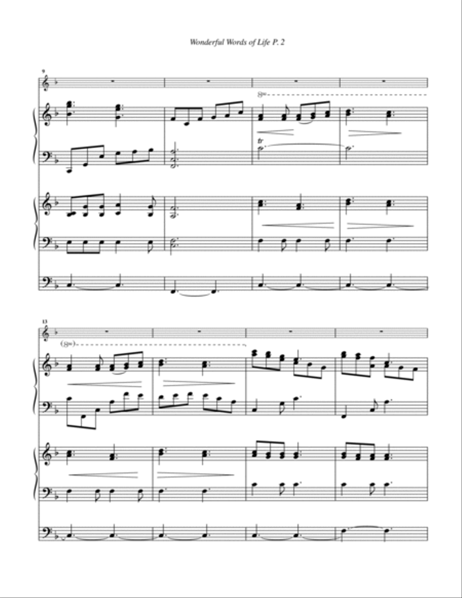 Wonderful Words of Life--Piano/Organ/Violin.pdf Small Ensemble scores gallery preview page 3