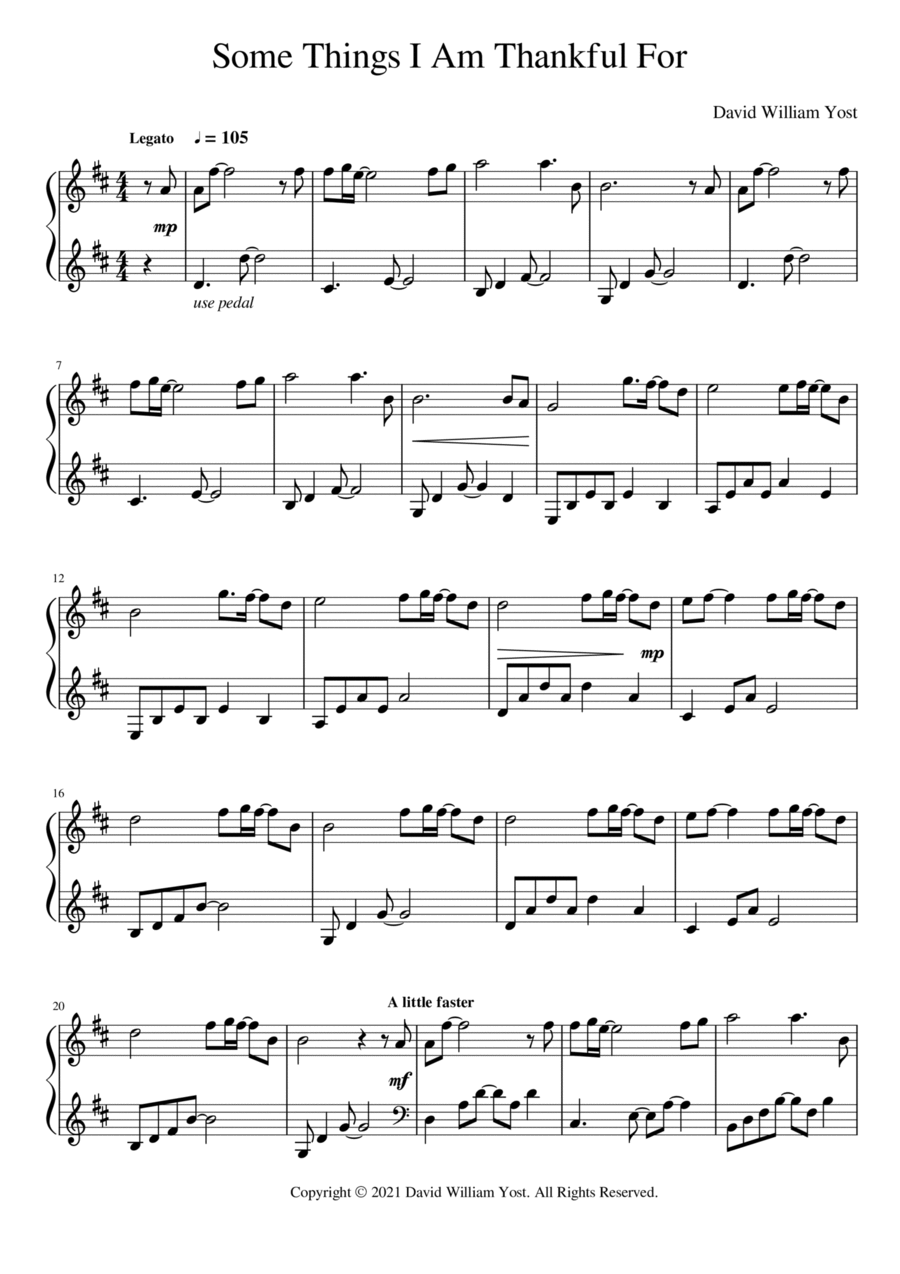 Some Things I Am Thankful For Piano Solo scores gallery preview page 1