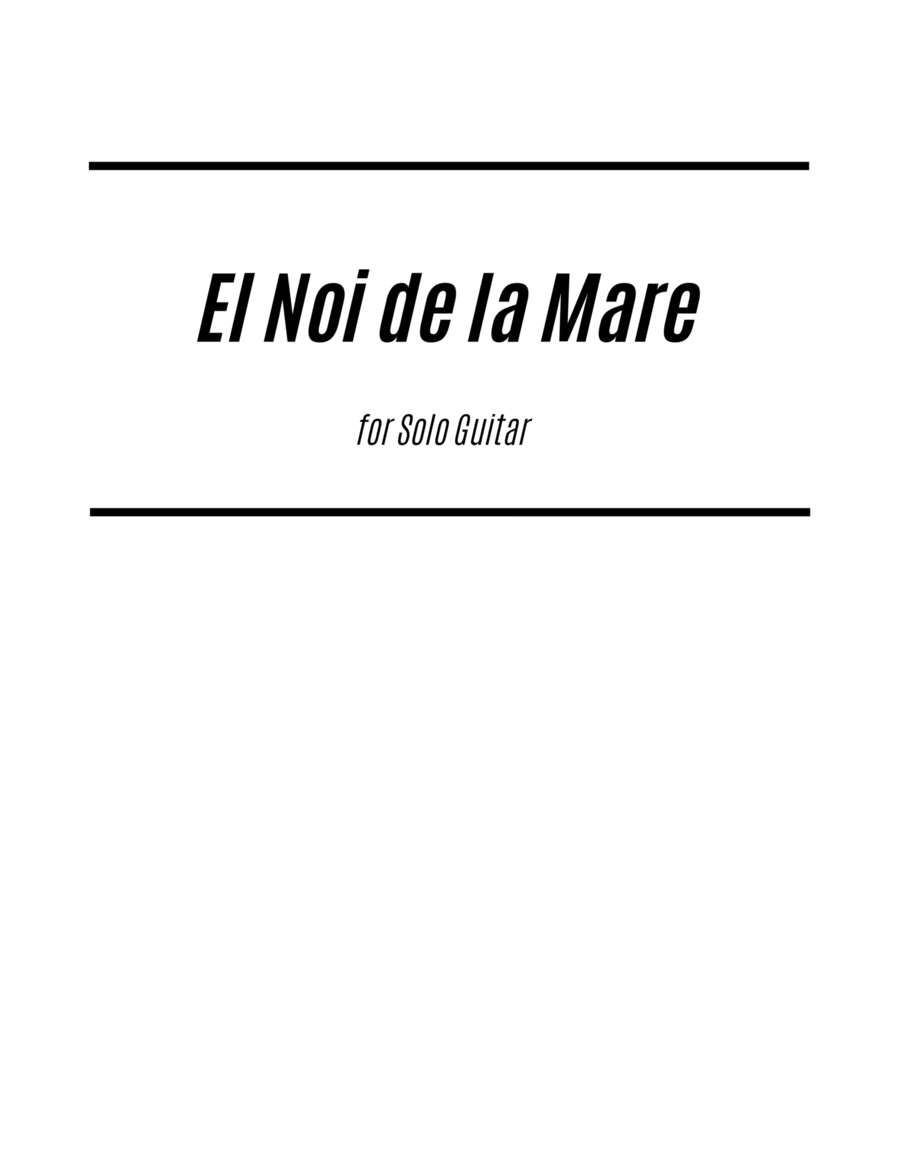 El Noi de la Mare (for Solo Guitar) image number null