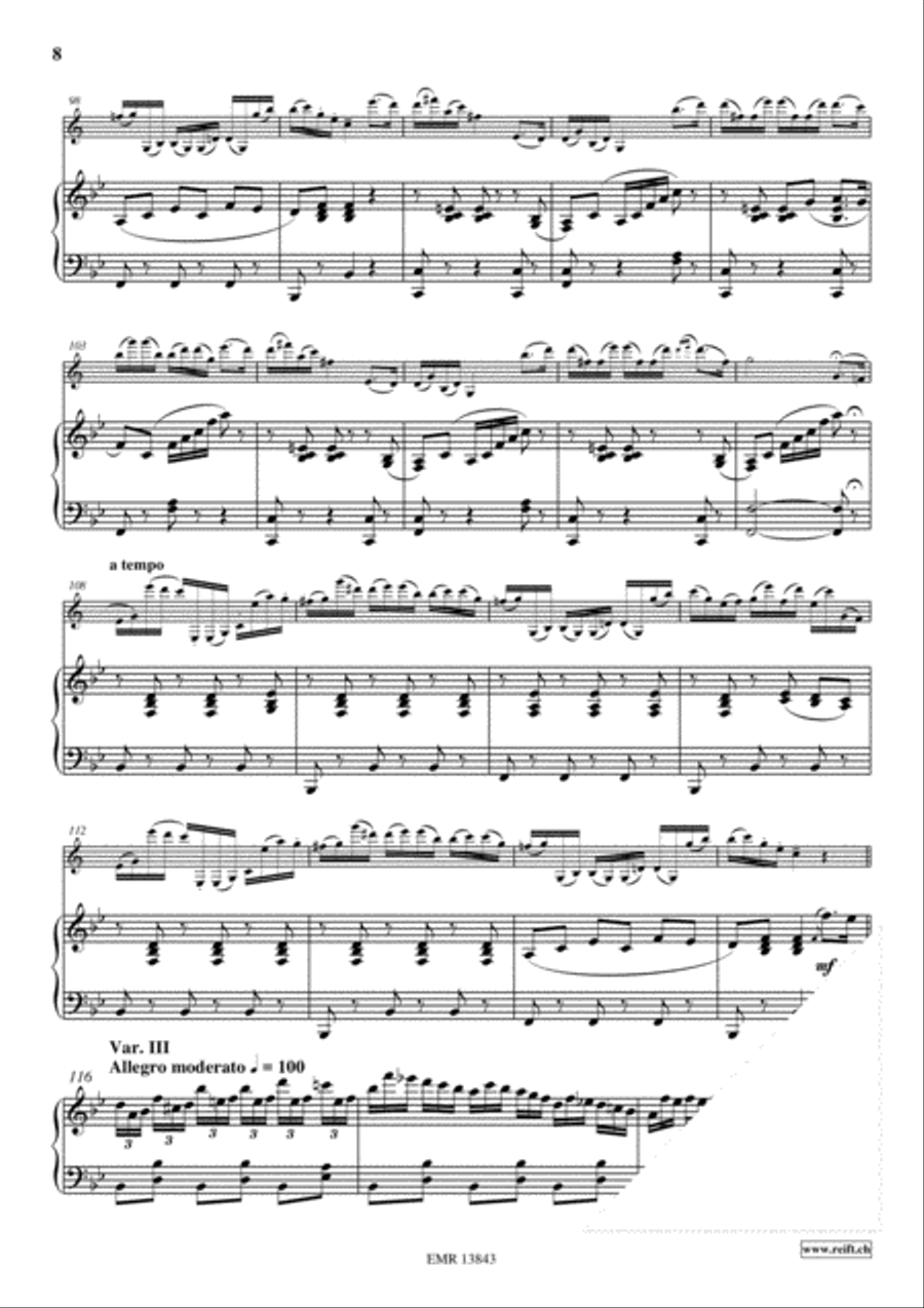 Variations On The Tyrolienne Clarinet Solo scores gallery preview page 8