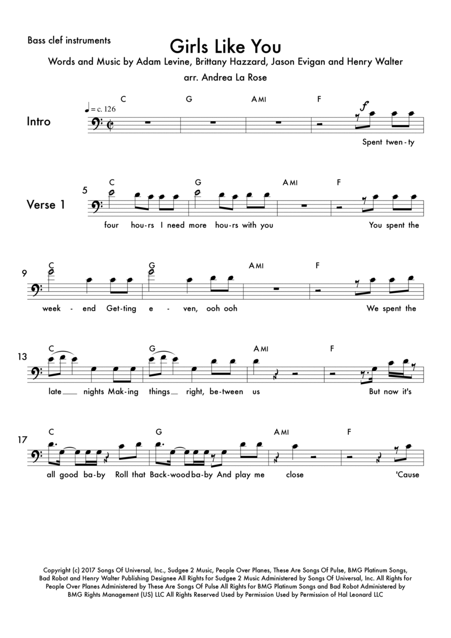 Girls Like You Large Ensemble scores gallery preview page 1