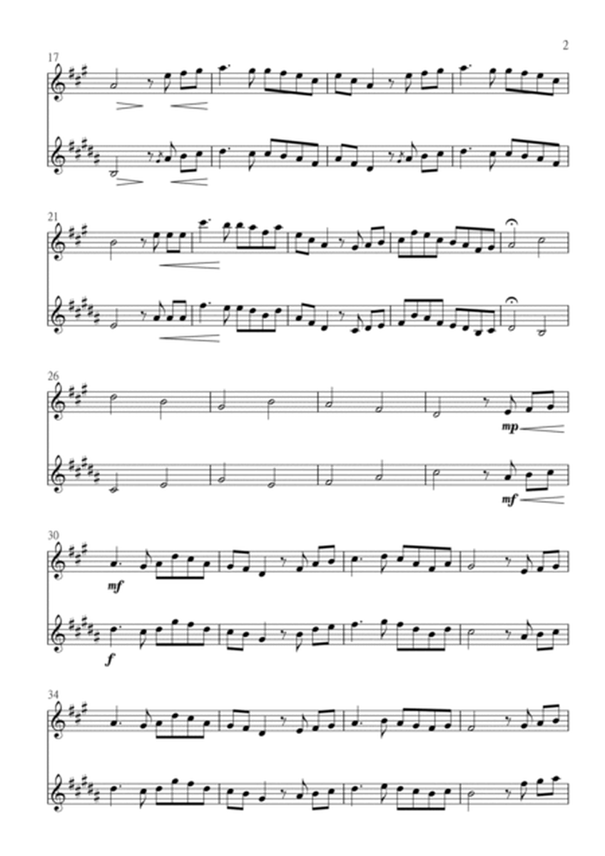 Danny Boy (Londonderry Air) for Clarinet and Violin Duo in A major. Easy to Intermediate. image number null
