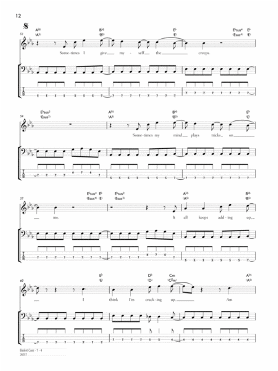 Basket Case Bass Guitar Tablature scores gallery preview page 4