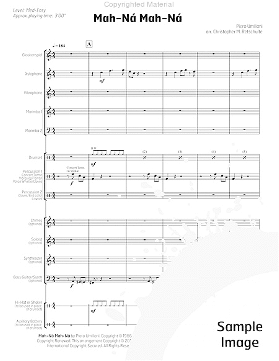 Mah-Na Mah-Na Percussion Ensemble scores gallery preview page 5