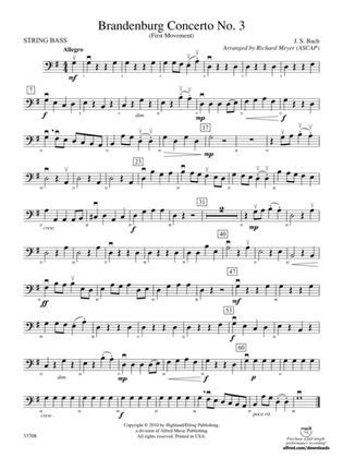 Book cover for Brandenburg Concerto No. 3 (First Movement): String Bass