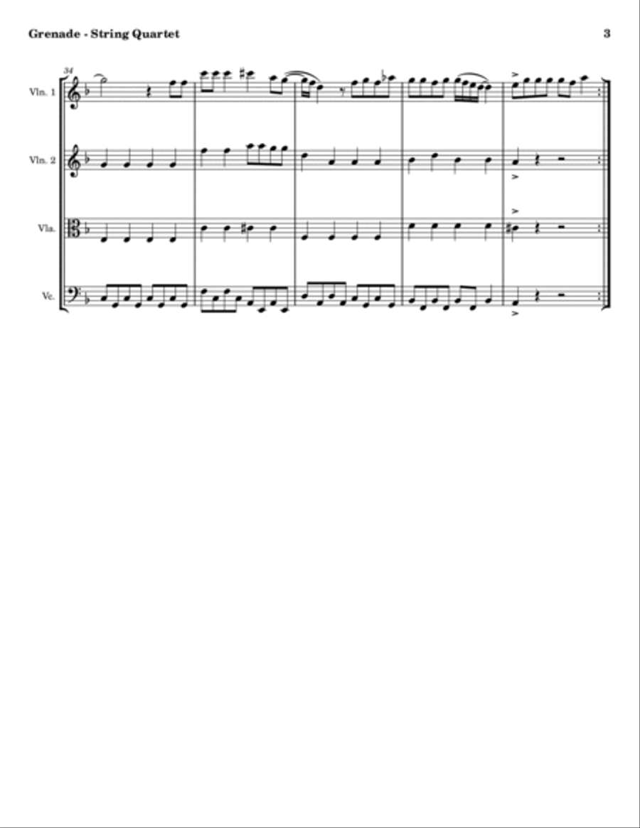 Grenade String Quartet scores gallery preview page 3