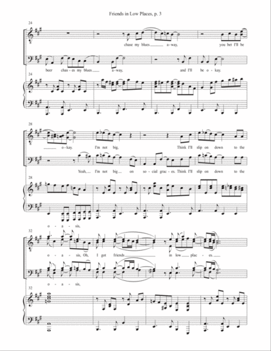 Friends In Low Places TTBB scores gallery preview page 3