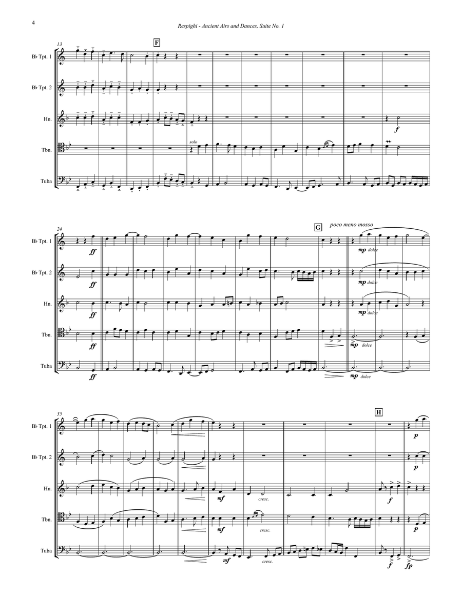 Ancient Airs and Dances Suite No. 1 for Brass Quintet Brass Quintet scores gallery preview page 4