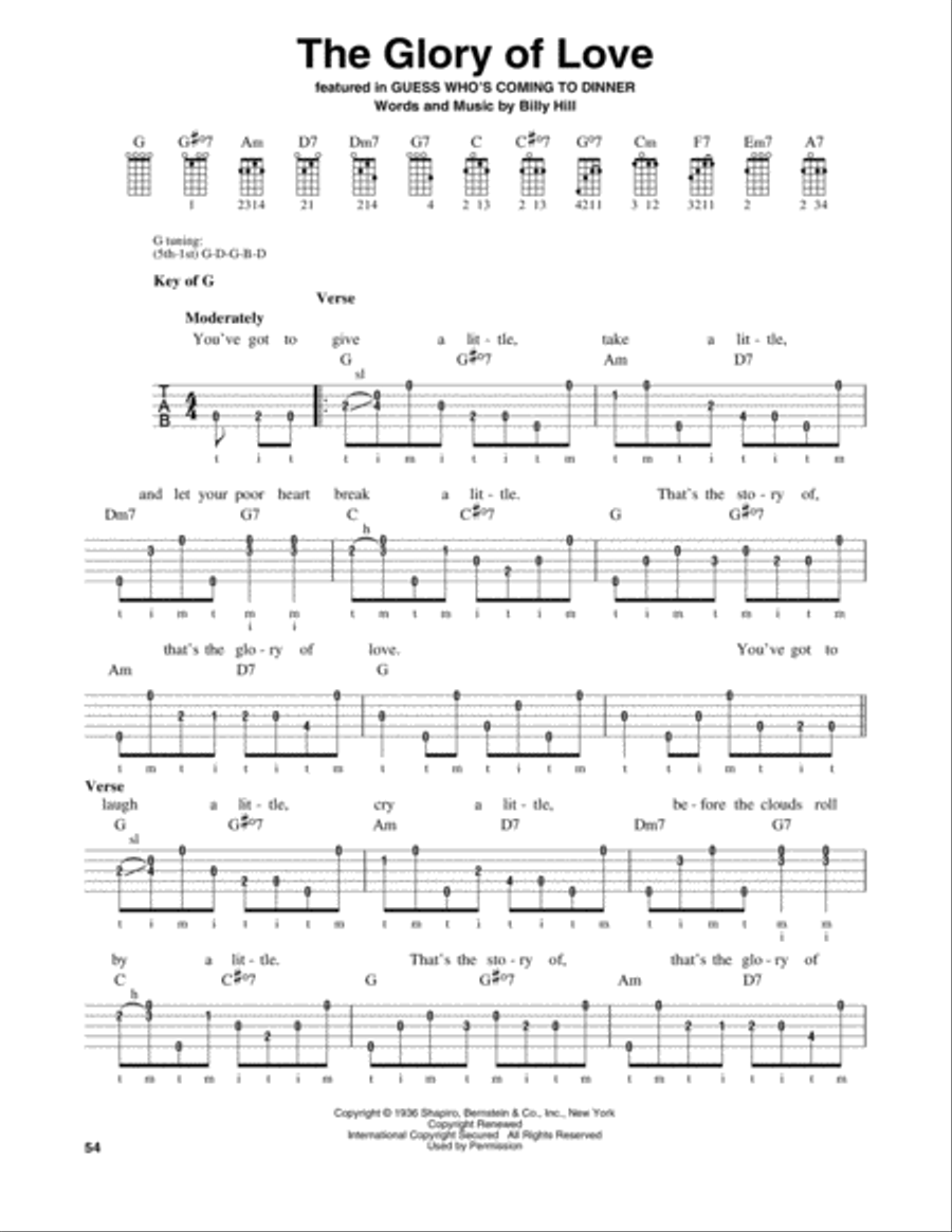 The Glory Of Love Banjo scores gallery preview page 1
