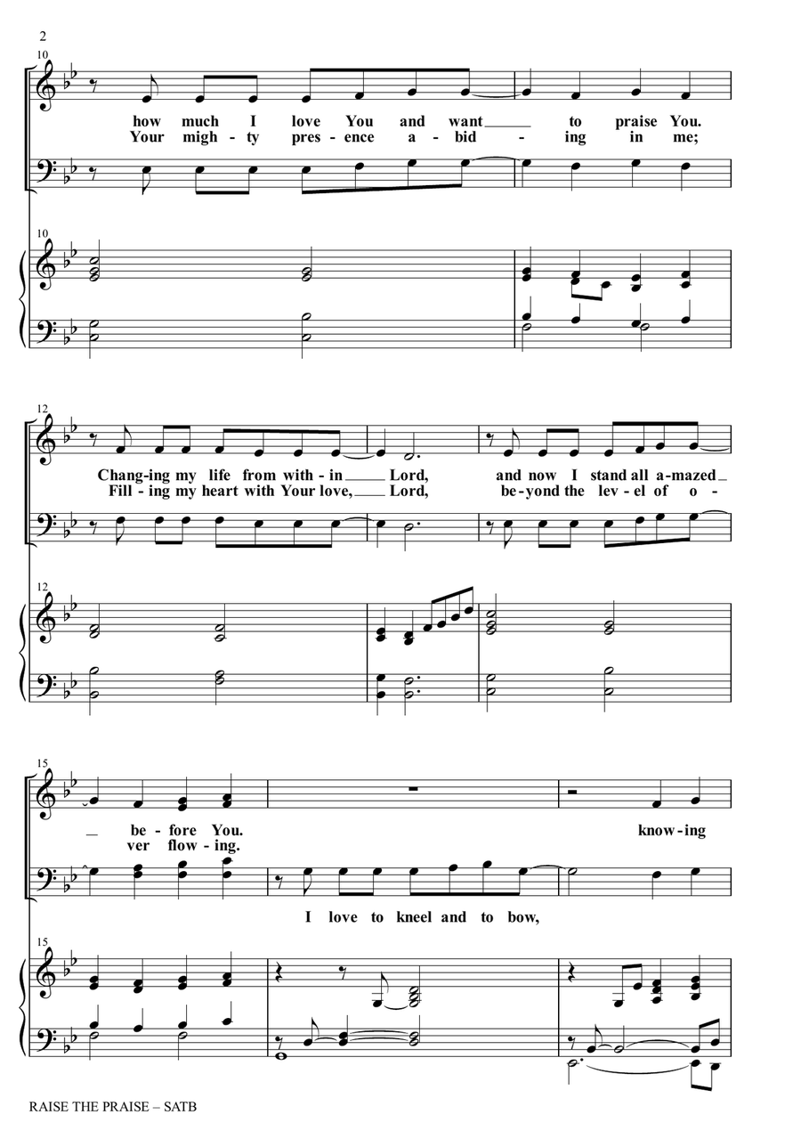 RAISE THE PRAISE (SATB Choir with Piano) 4-Part scores gallery preview page 3