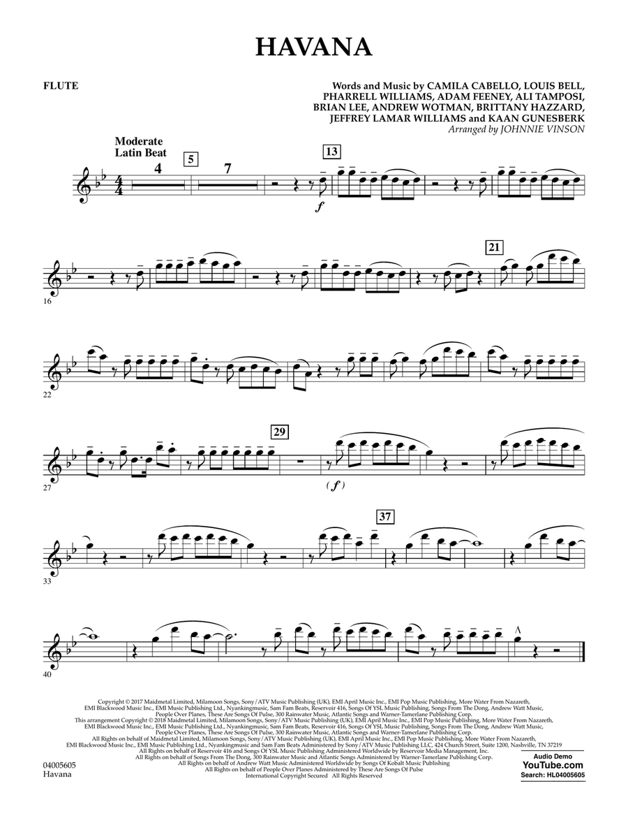 Havana - Flute Concert Band scores gallery preview page 1