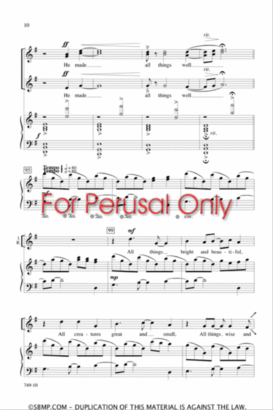 All Things Bright and Beautiful - SA Octavo SA scores gallery preview page 10