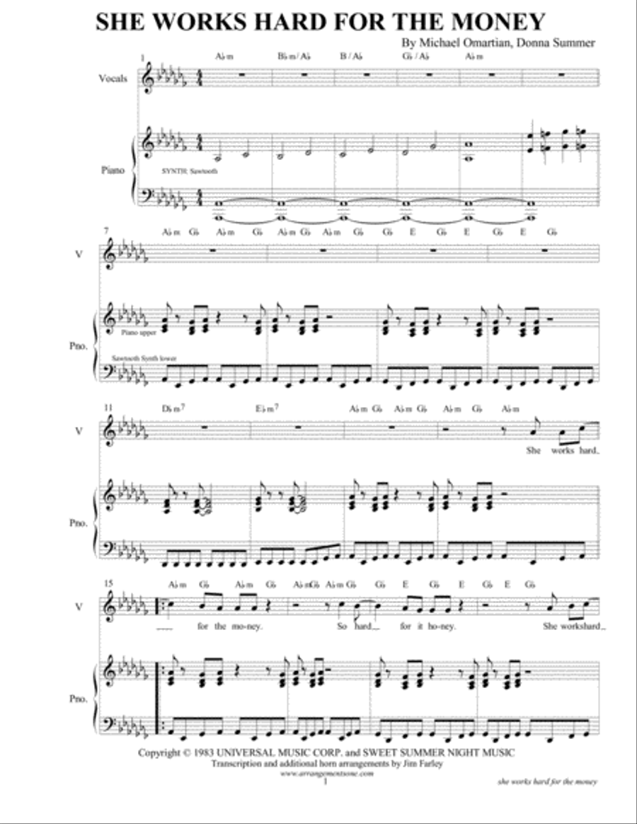 She Works Hard For The Money Voice scores gallery preview page 2