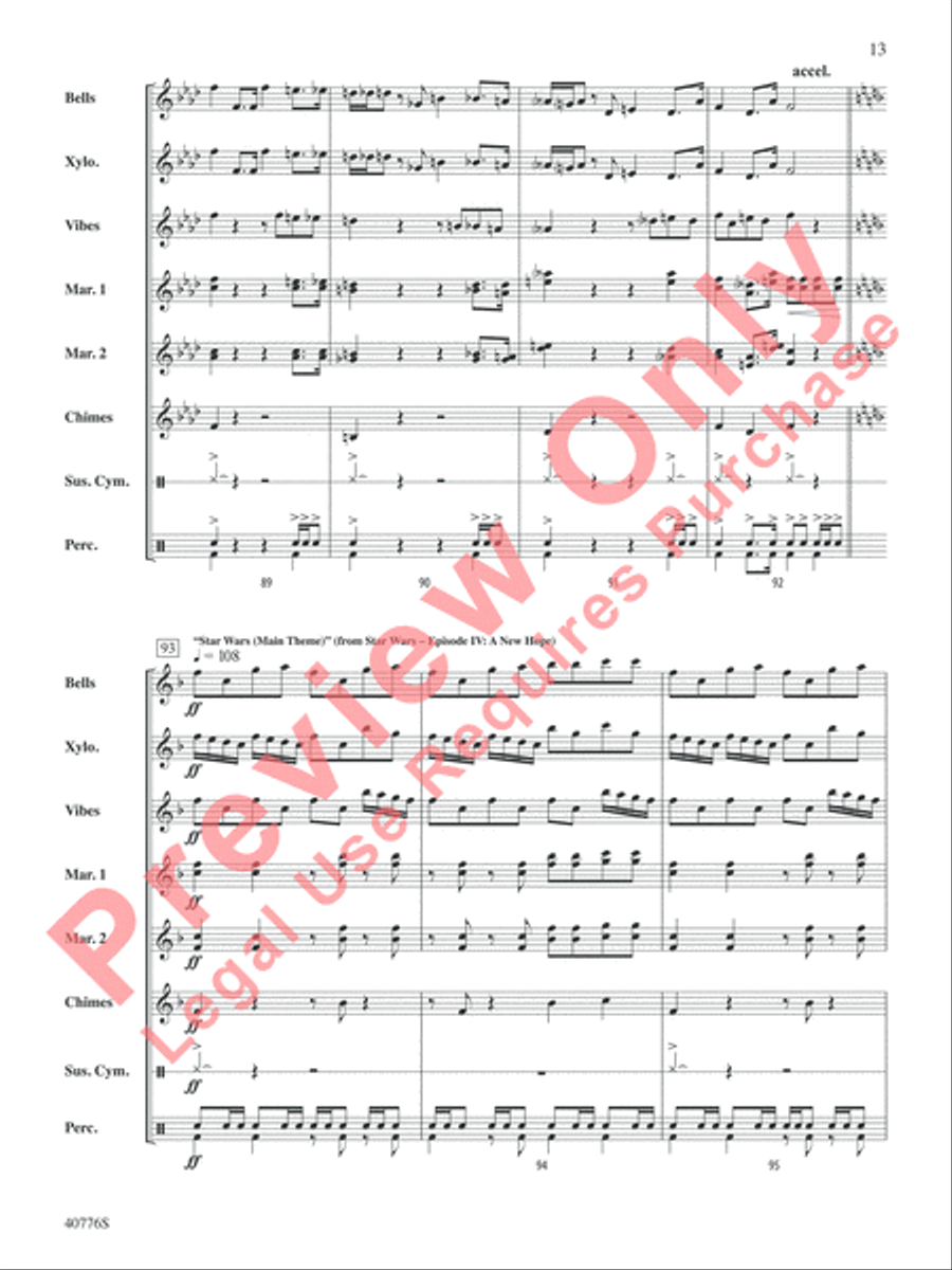 Star Wars Medley Star Wars Medley Percussion Ensemble scores gallery preview page 14