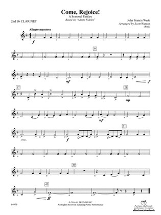 Come, Rejoice!: 2nd B-flat Clarinet