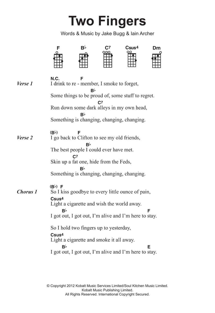 Two Fingers Two Fingers Ukulele scores gallery preview page 1