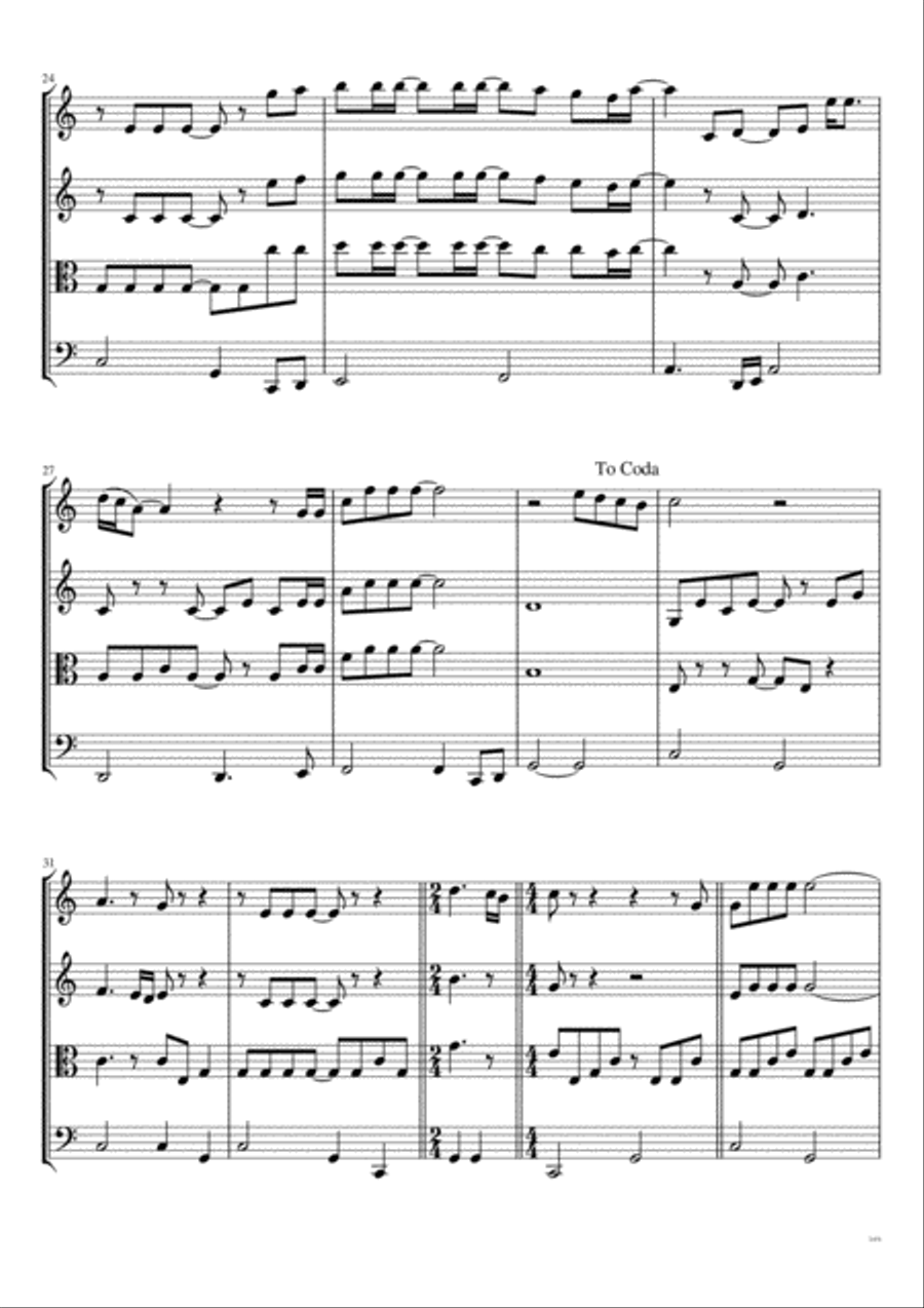 There's A New Kid In Town String Quartet scores gallery preview page 4