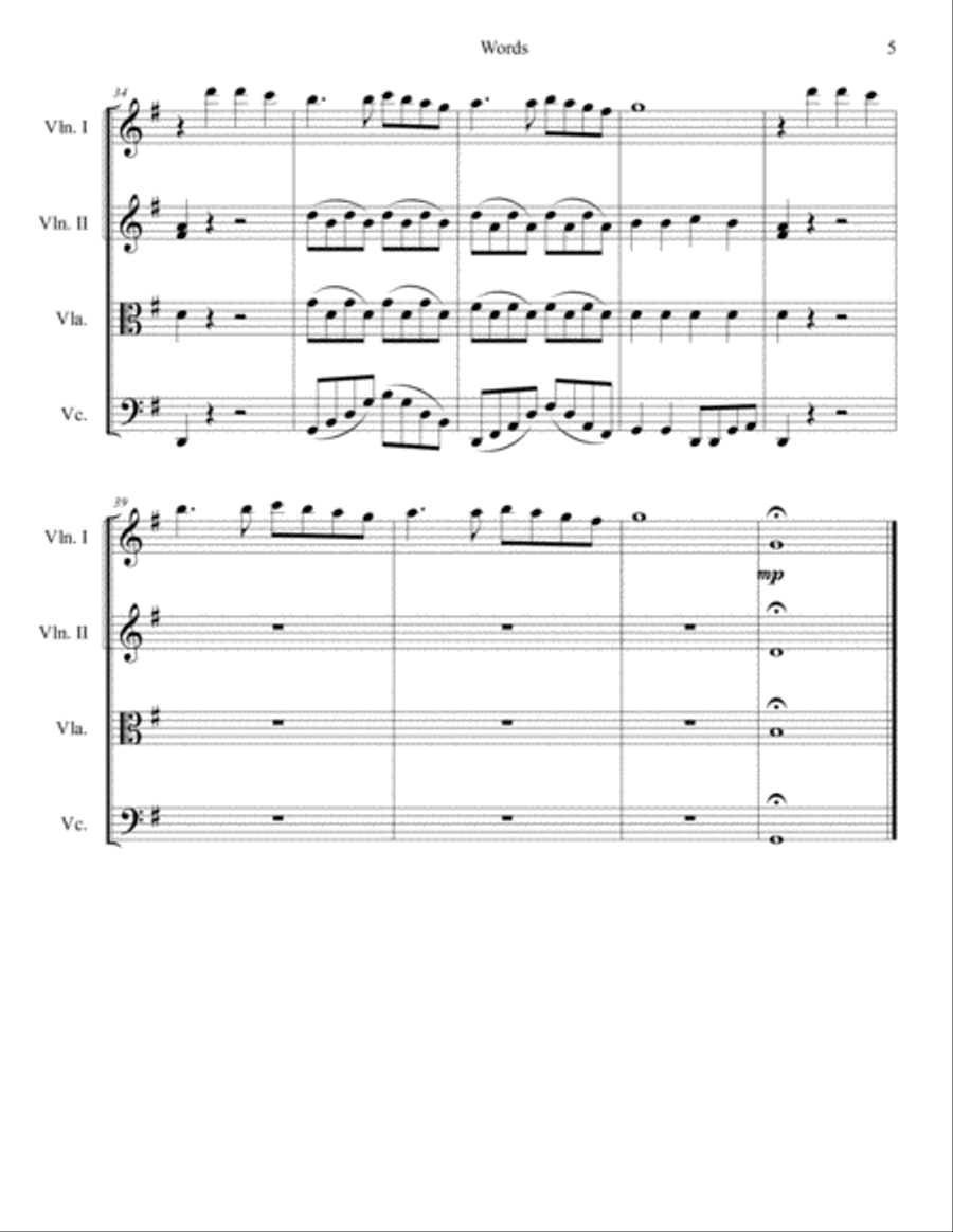 Words Words String Quartet scores gallery preview page 5