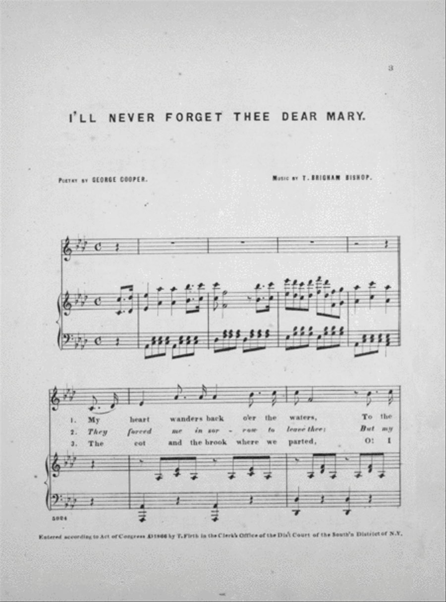 I'll Never Forget Thee, Dear Mary Voice scores gallery preview page 2