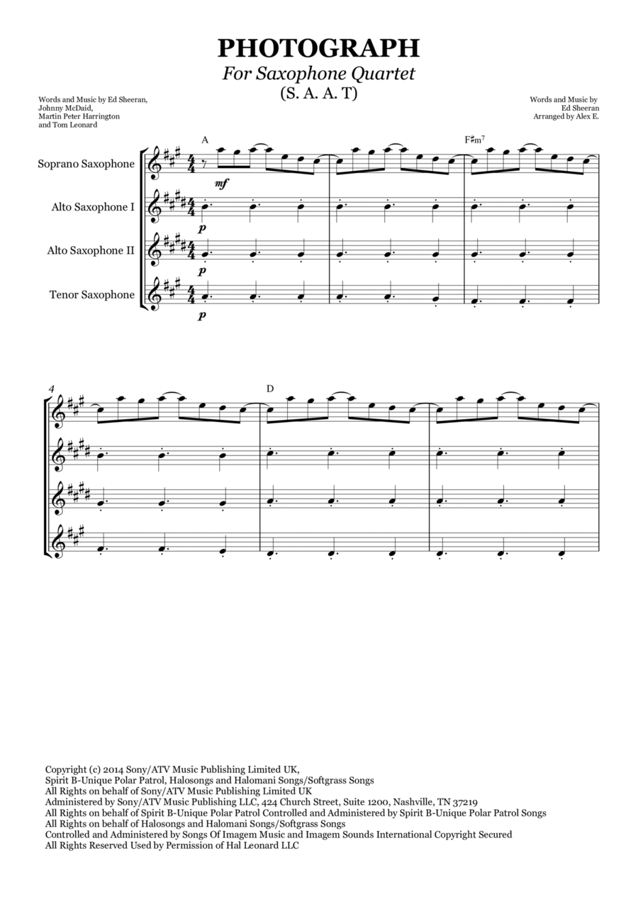 Photograph Woodwind Quartet scores gallery preview page 1