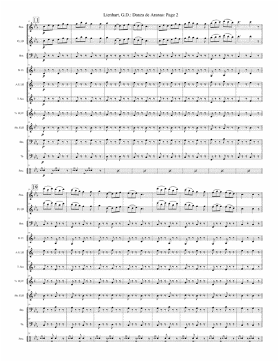 Danza de Aranas Danza de Aranas Concert Band scores gallery preview page 2